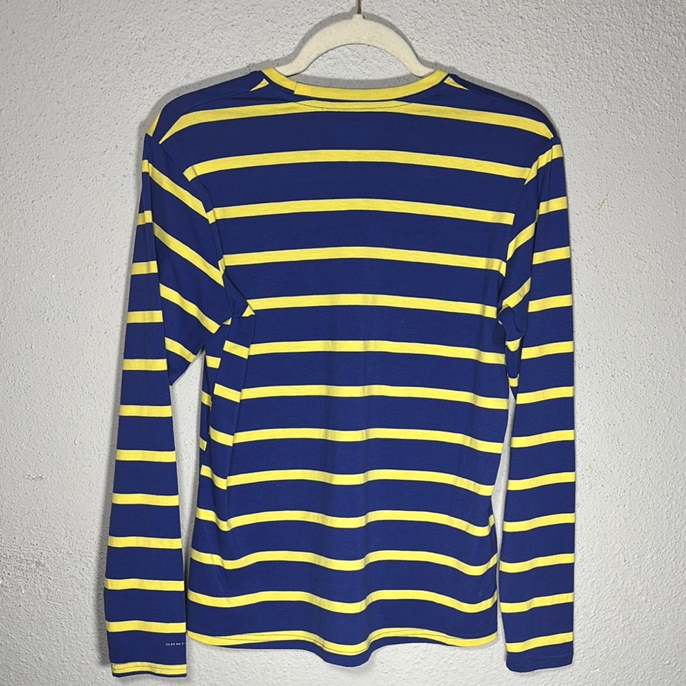 Columbia Blue and Yellow Striped Long Sleeve Shirt